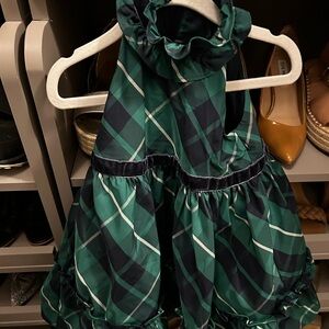 Janie and Jack Green Plaid Kids Dress
